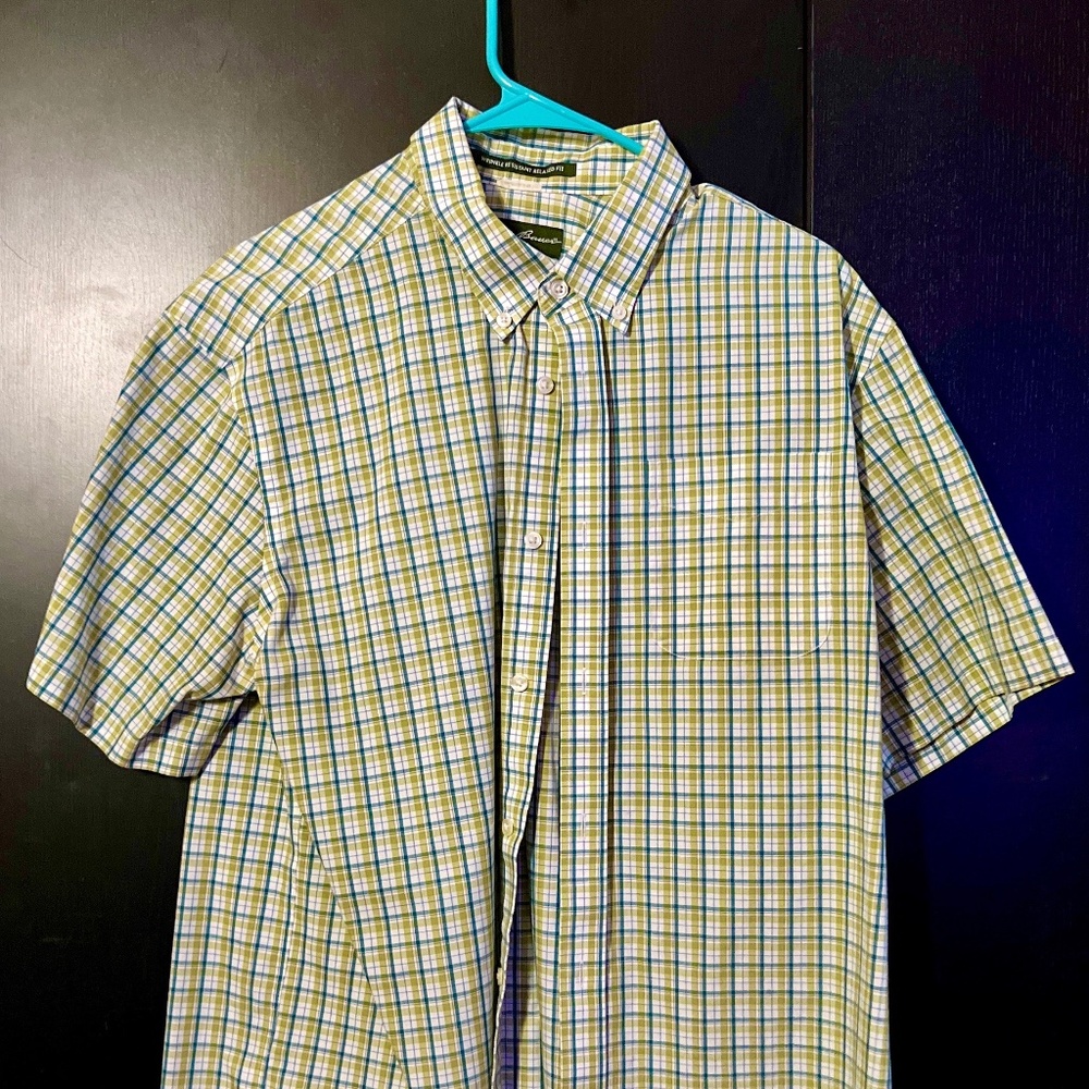 EDDIE BAUER S/S L PLAID SHIRT